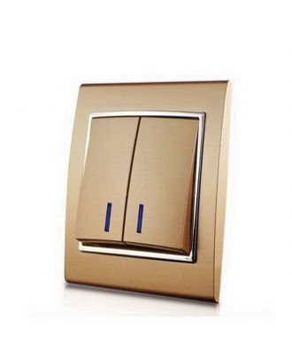 2 Gang 1 Way Switch With Indicator