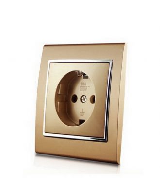 1 Gang Childproof Earthed Schuko Socket Outlet