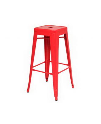 Tolix Stool Metal 61 Cm Red