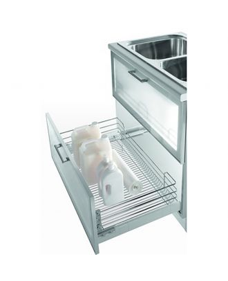 Drawer basket with wire grille base 500