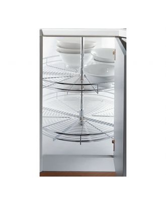Rotating kit for corner base with 2 Rounded baskets - soft clip position 800 mm