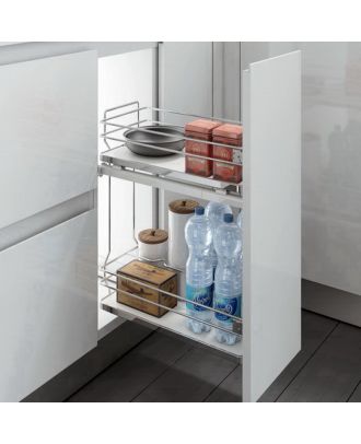 Extractable Basket With Two Shelves And Bottle Rack
