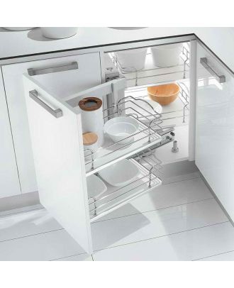 Dynamic Corner Left With White Melamine Bottom Basket