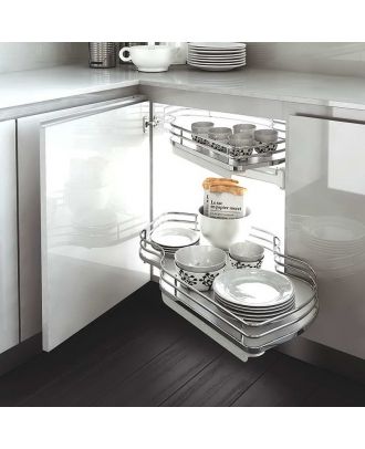 Mechanism With Rotating Full Extraction Shelves For Corner Base Unit 60 Cm