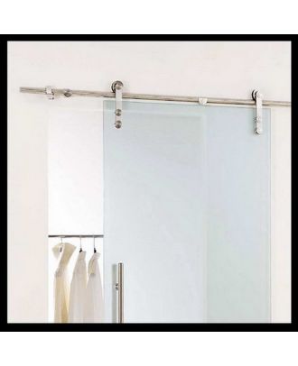Stainless Steel Glass Sliding Barn Door