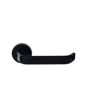 Bathroom Door Handle With Round Thumbturn - Black Matt