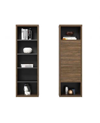 Single File Cabinet Walnut X Grey