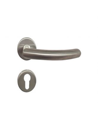 Norvegia - Door Handle With Round Rosette Stainless Steel