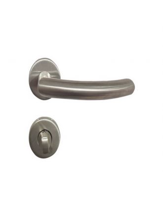 Norvegia - Bathroom Door Handle With Round Rosette Stainless Steel