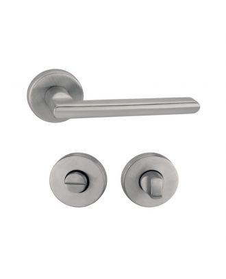 Ucraina - Bathroom Door Handle With Round Rosette Stainless Steel