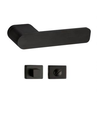 Futura - Bathroom Door Handle Without Under-Rose, Matt Satin Black