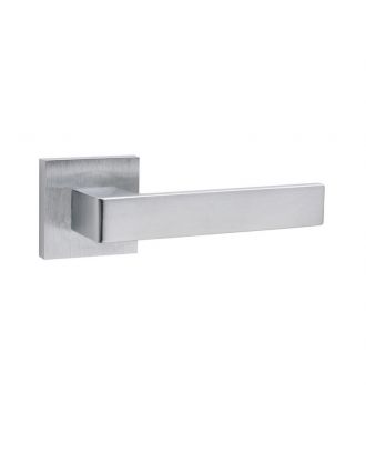 Bathroom Door Handle With Square Rosette, Stainless Steel