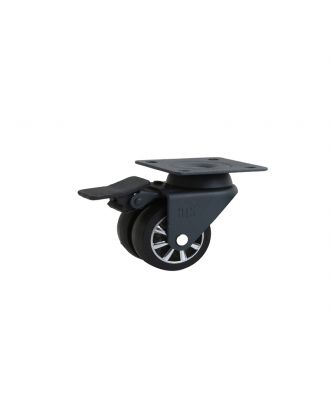 Antracite Chrome Double Pulley Disc Wheel With Brake 50 Mm