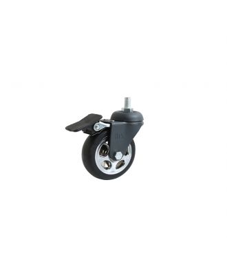 Anthracite Chrome Pulley Screw Caster With Brake 75Mm