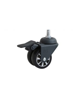 Anthracite Chrome Double Pulley Screw Caster With Barke In 50 Mm