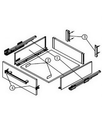 Ultra Slim Drawer Kit Package H12 X D50 Cm Charcoal Grey