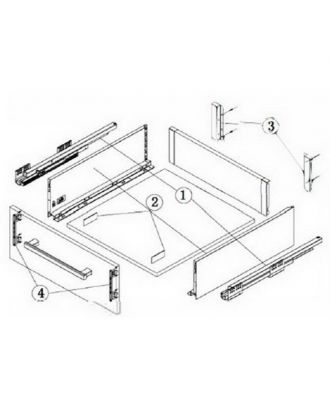 Ultra Slim Drawer Kit Package H17 X D55 Cm Matt White