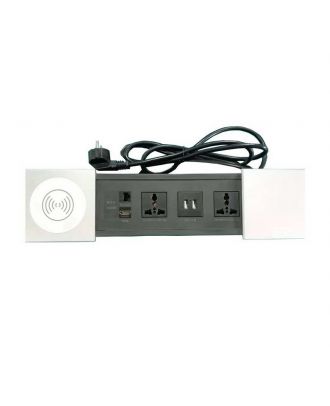Conference Table Top Electrical Multi Socket Plug With Wireless Charger