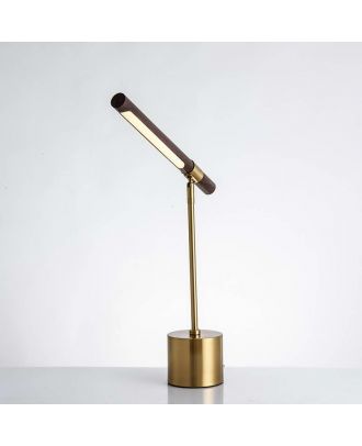 Adjustable Table Lamp With Wood Grain