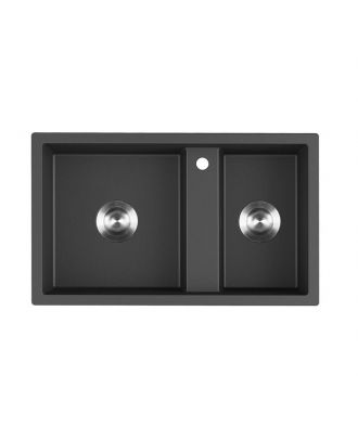 Granite Black Basin 2 Eyes Rectangle