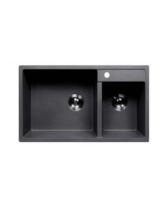 Granite Black Basin 2 Eyes Rectangle