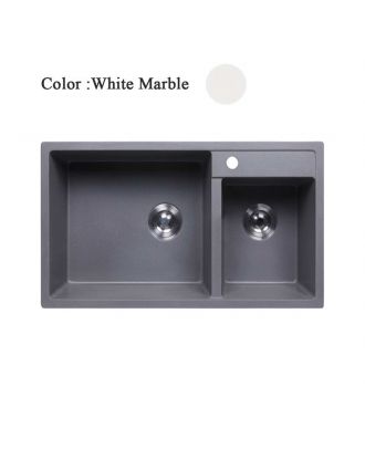 Granite White Marble E Basin 2 Eyes Rectangle