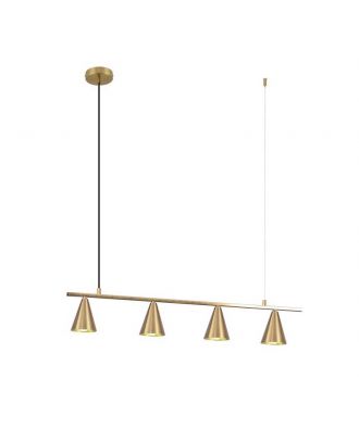 Modern Pendant 4 Lamps, Gold