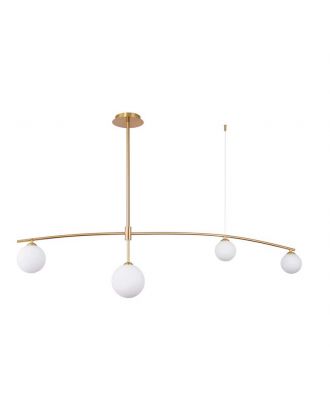 Modern Pendant 4 Lamps, Brass