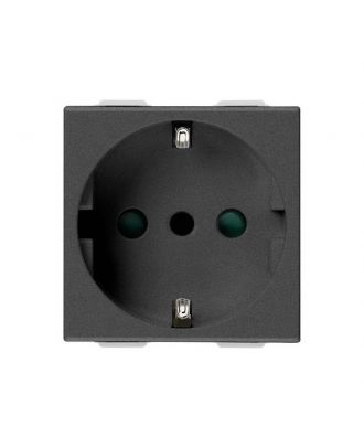 Neve Up 2P+E 16A P30 Socket Outlet Carbon Matt