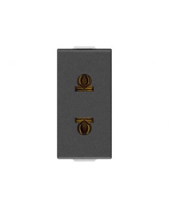 Neve Up 2P 16A Usa+Eu Ø4,8Mm Socket Outlet Carbon Matt