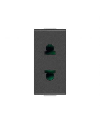 Neve Up 2P 16A Usa+Eu Ø4,8Mm Sicury Socket Outlet Carbon Matt