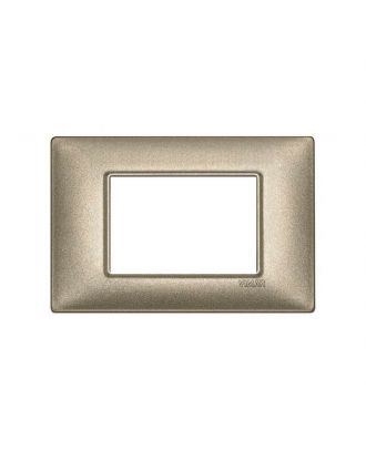 Plana,Cover Frame 3 Modules, Metallized Bronze