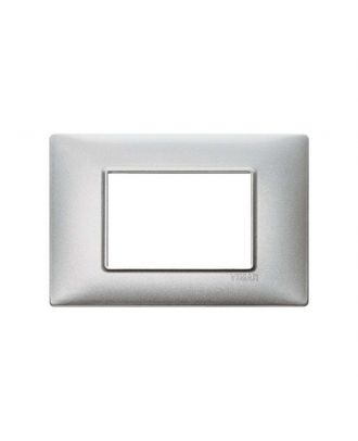Plana,Cover Frame 3 Modules, Metallized Silver
