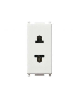 Plana 2P 16 A 250 V~ Socket Outlet, Polarized Euro-American Standard White
