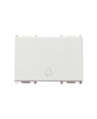 Plana Interchangeable 3-Module Button, With Lightable Bell Symbol White