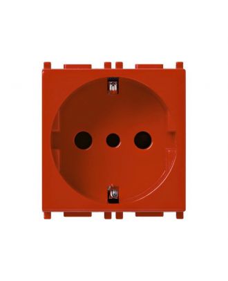 Plana 2P+E 16A P30 Socket Outlet Red
