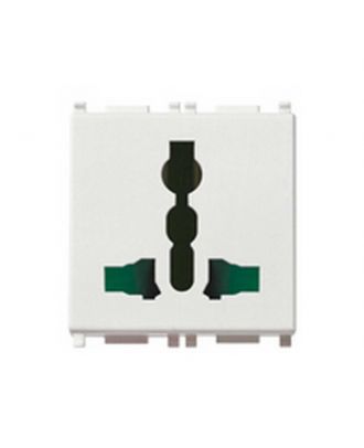Plana 2P+E13Asicury Multistandard Socket Outlet White