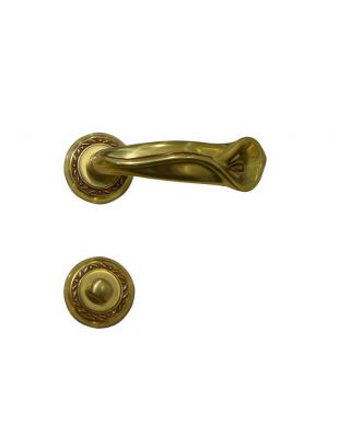 Door Handle Princess Classic With Rosette + Wc Thumbturn, Antique Brass