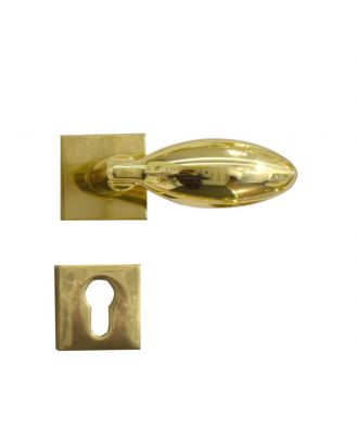 Door Handle Amalfi With Rosette + Yale Escucheon, Gold