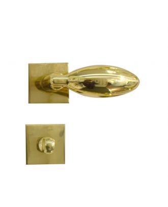 Door Handle Amalfi With Rosette + Wc Thumbturn, Gold