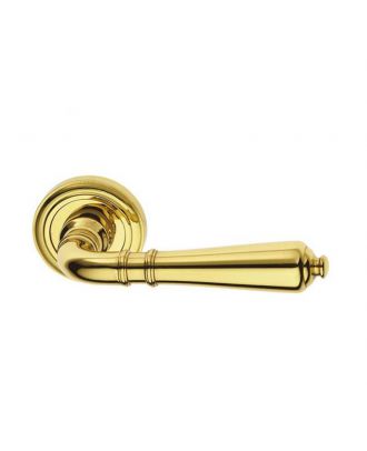 Door Handle Sirio With Rosette + Wc Thumbturn, Polished Brass