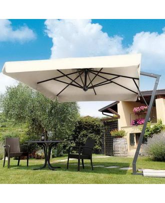 Napoli Braccio Umbrella 3M anthracite aluminium frame, Cloth Color Beige with valance
