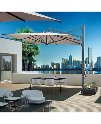 Galileo dark Umbrella 3M with retractable opening and closing system, Black X Biege