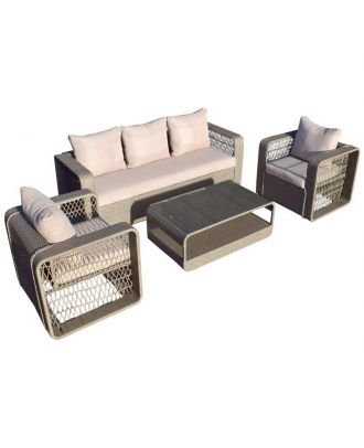 Outdoor Porto Sofa Set, Grey X Beige