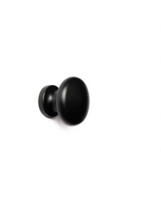 Round Wooden Door Knob, Black