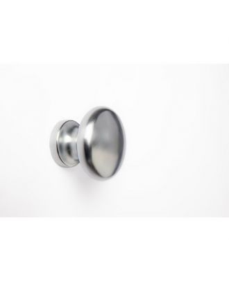 Round Wooden Door Knob, Satin Chrome