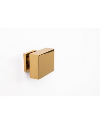 Square Wooden Door Knob, Bright Gold