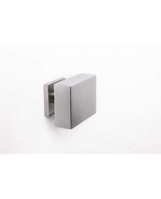 Square Wooden Door Knob, Satin Chrome