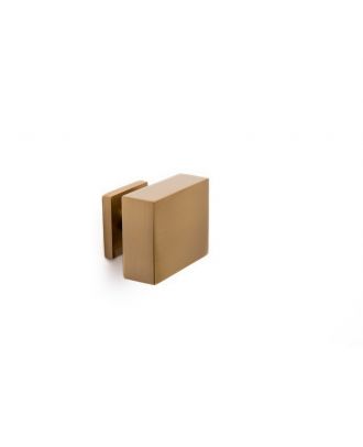 Square Wooden Door Knob, Satin Gold