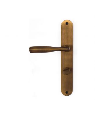 Shark - Bathroom Door Handle With Long Plate, Antique Bronze